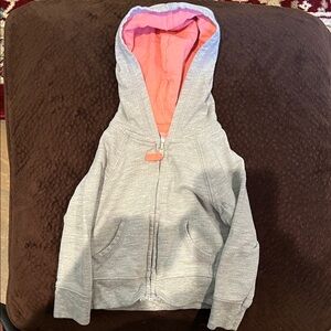 Cherokee Gray Hoodie with Pink Hood Lining